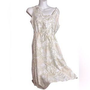 Columbia White and Tan Floral Dress